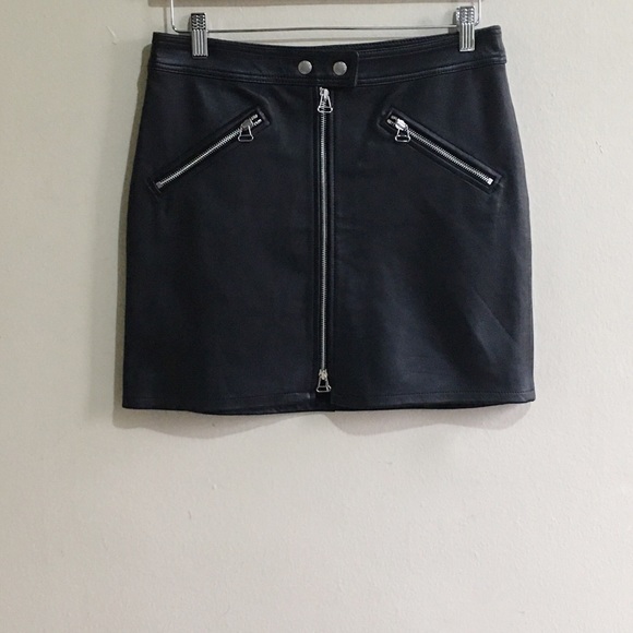 Rag And Bone Racer Leather Skirt - Picture 2 of 6